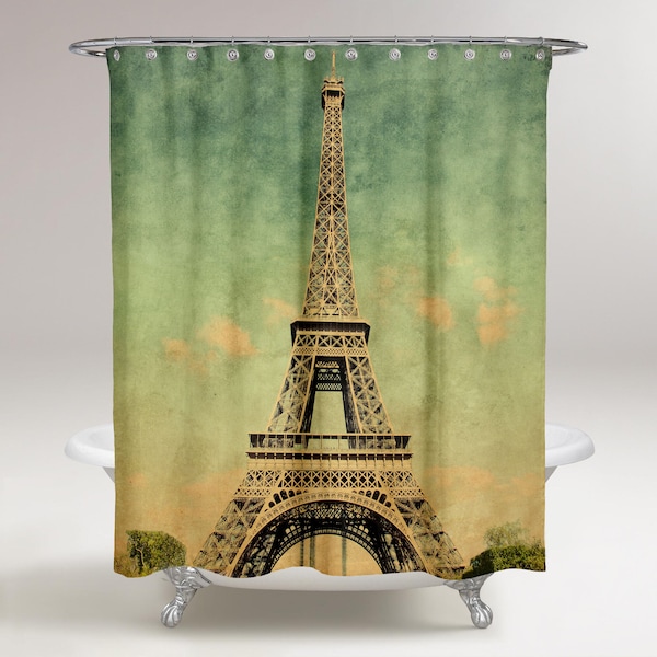 Eiffel Tower Shower Curtain, Eiffel Tower themed Bathroom