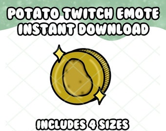 Potato Coin Twitch Emote - Channel Points, Streaming, Twitch, Potato Theme