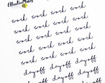 Work & Day Off Stickers for planners, journaling, scrapbooking