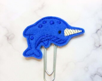 Narwhal Felt Planner Clip