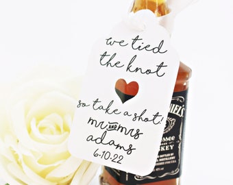 10 Custom 'Take a shot' Favour Tags for Weddings, Invites, Wedding Favours