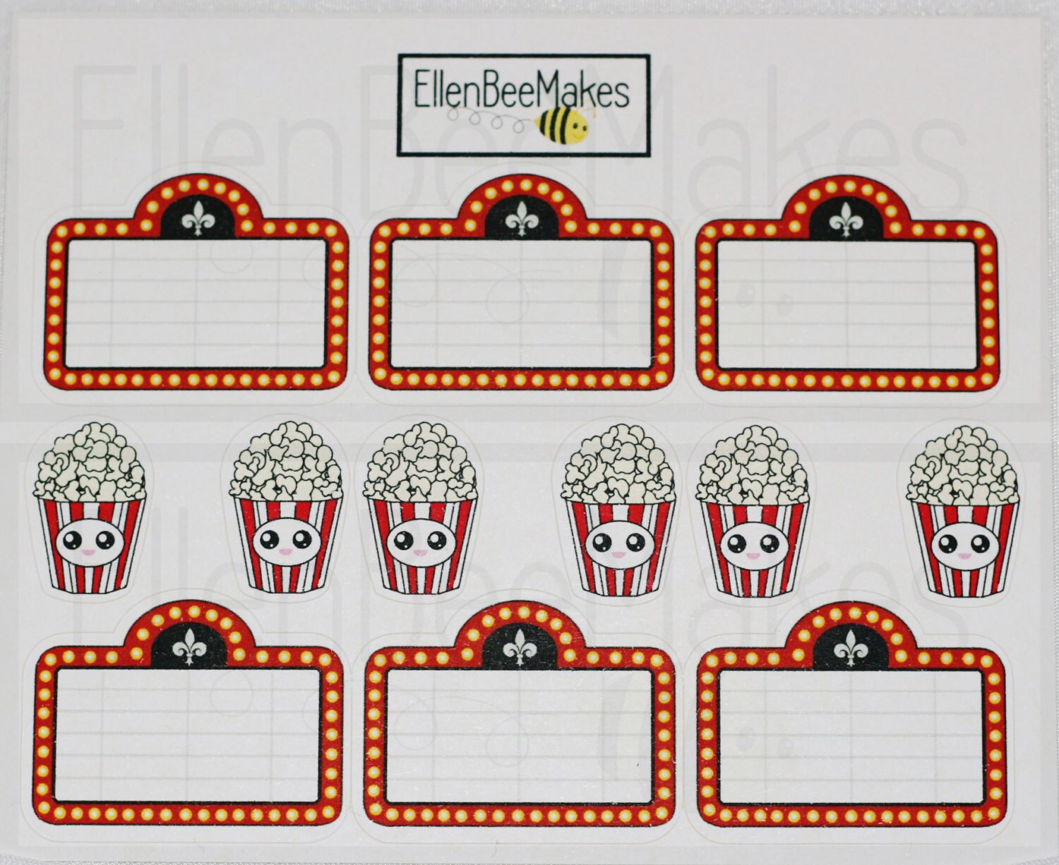 Cinema/Movie Themed Stickers for planners journaling Etsy