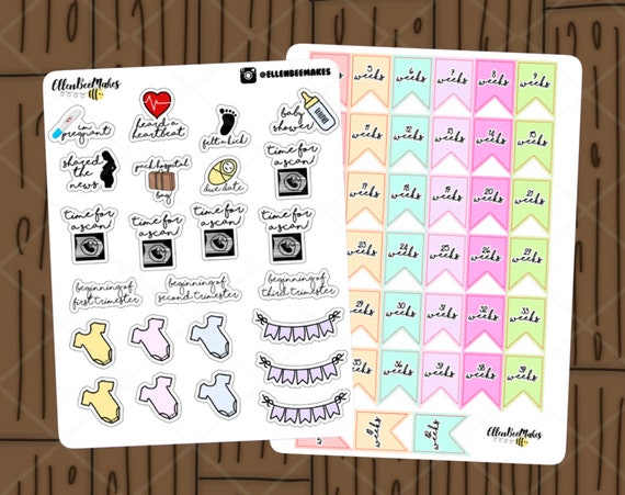 Pregnancy Planner Stickers for planners, journaling, scrapbooking