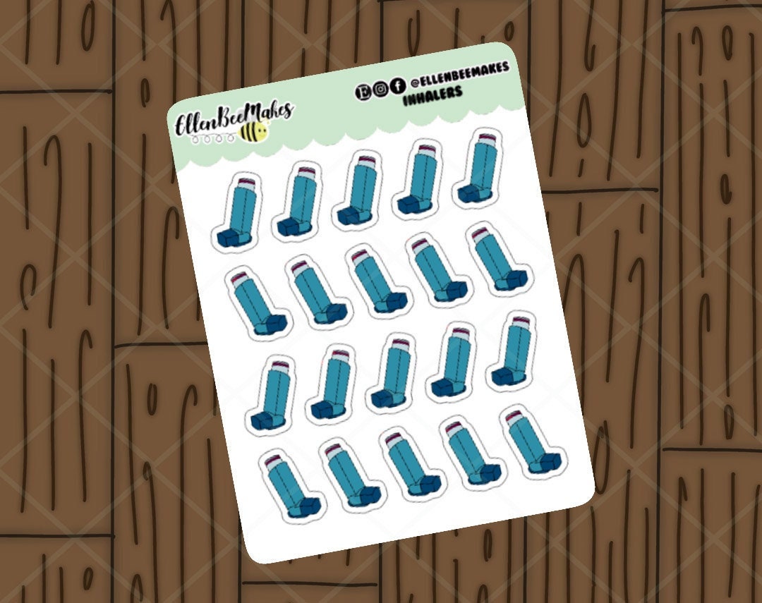 Asthma Stickers, Inhaler Stickers, Rescue Inhaler, Medical, Planner  Stickers, Decorative Planning, Journaling