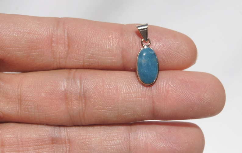Larimar Pendant Original And Genuine Dominican AAA Handcrafted Marbled Oval Shape Larimar Stone 14K Yellow Gold Pendant Jewelry
