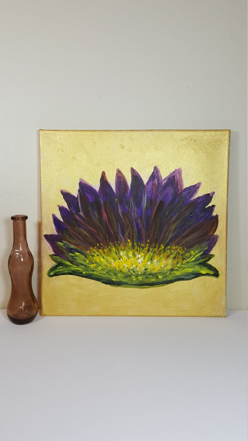Lotus Flower Painting Yoga Studio Decor Meditation Etsy