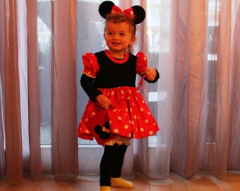 Sewing pattern / tutorial Minnie Mouse dress 1 - 12 years