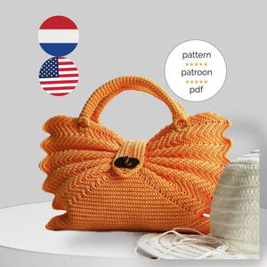 Häkelmuster Handtasche Umhängetasche Schmetterlingstasche | Schritt-für-Schritt-Anleitung zum Häkeln einer Tasche | PDF-Häkelmuster Häkeltasche | Vintage Handtasche häkeln