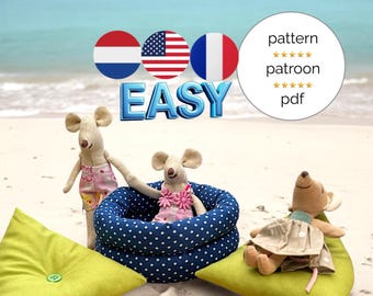 Maileg: Zwembad met fauteuils voor de muizen | pdf tutorial en naaipatroon | easy, ook voor beginners