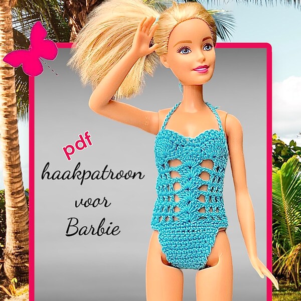 Swimsuit for Barbie | crochet pattern pdf | instant download | monokini Barbie | beachwear | swimsuit | beachwear Barbie
