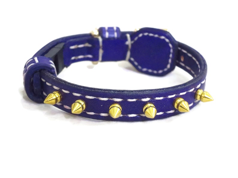 Spike collar with safety breakaway buckle for cat breakaway Etsy