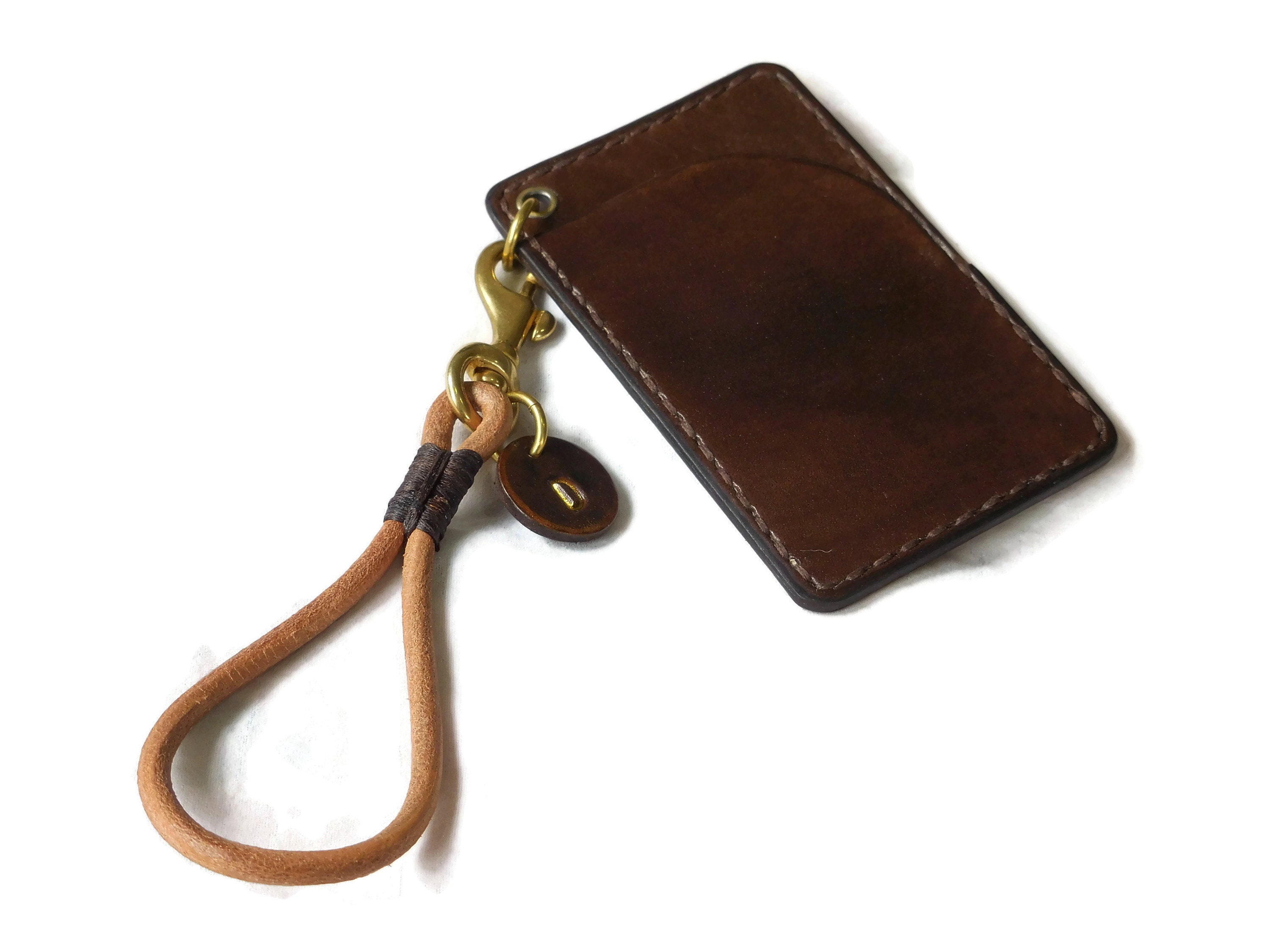 Leather Key Card Holder Personalized Keychain Personalized Etsy
