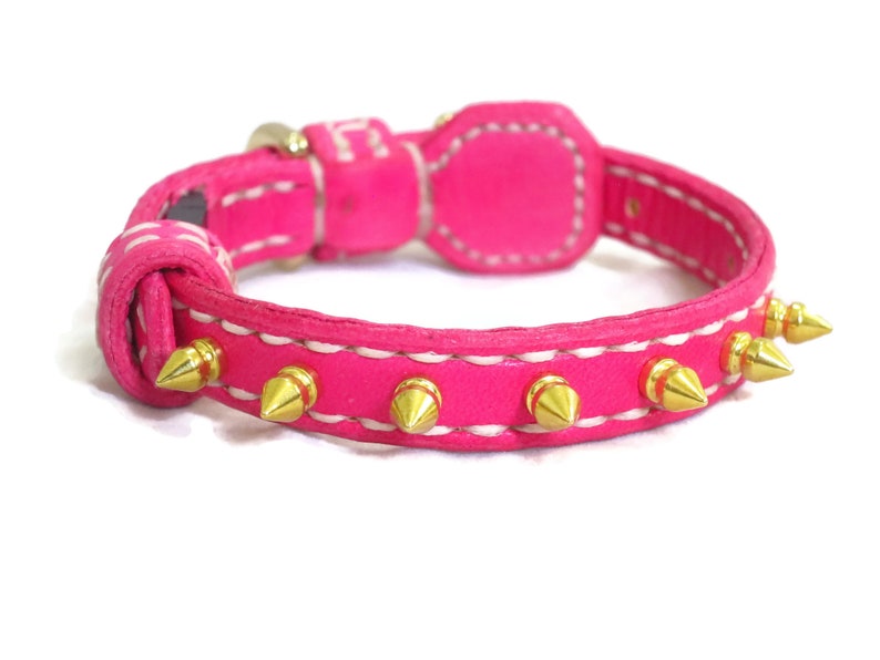 Spike collar with safety breakaway buckle for cat breakaway Etsy