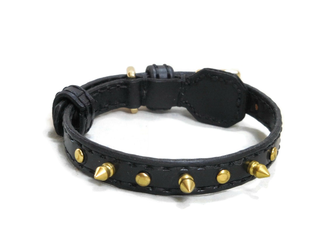 Spike Dog Collar, Spike Collar for Small Dog, Leather Spike Dog Collar