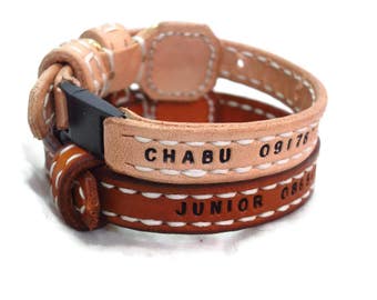 Personalized Cat Collars - Cat Collar Leather, Cat Collar Breakaway, Leather Basic Cat Collar with Breakaway buckle