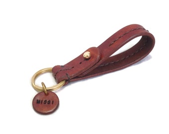 Leather keychain, key fob, personalized keychain