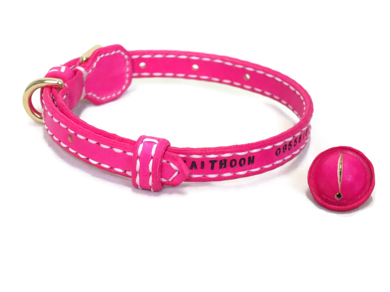 Personalized dog collar with bell Etsy