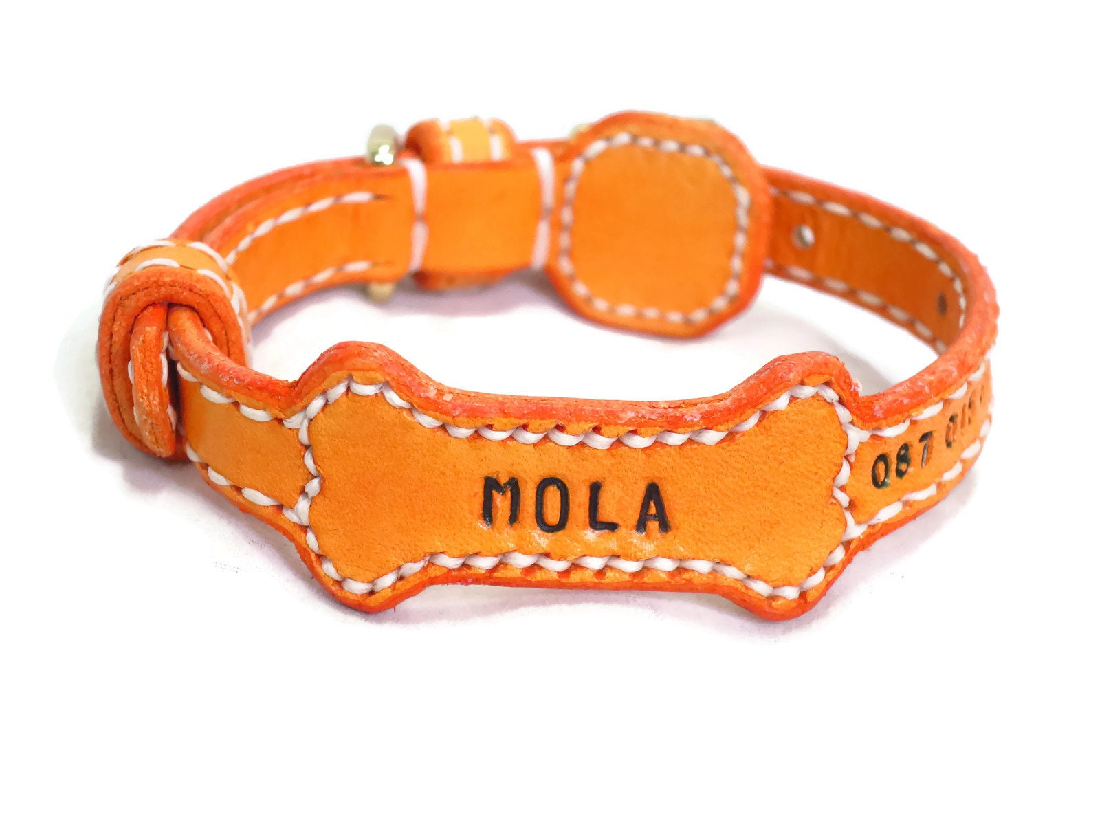 Personalized dog collar Bone Shape Inserted designed for Etsy