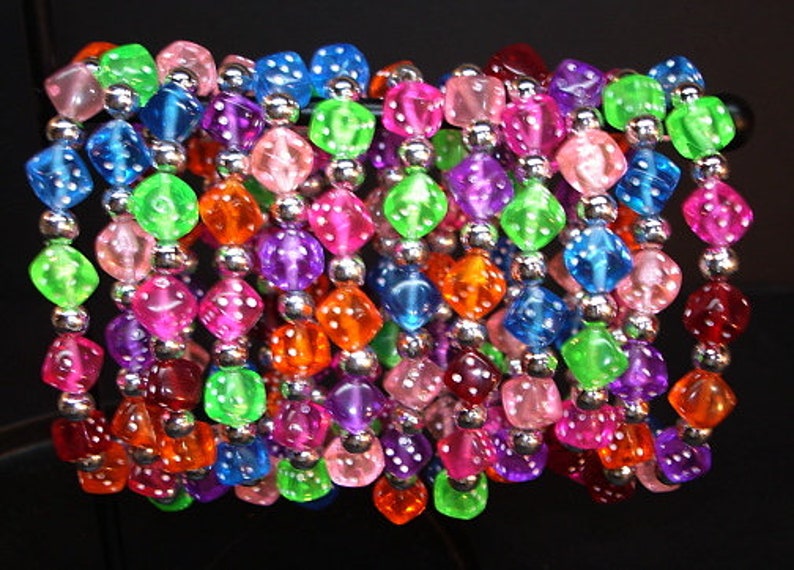 Dice Bead Stretchy Bracelets Set of 12 Mix/match Etsy