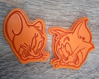 Set of 2 cookie cutter stamp Tom and Jerry_A great addition to your gift