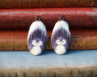 Handmade penguin ceramic charms