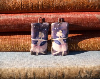 Handmade ceramic dancer charms