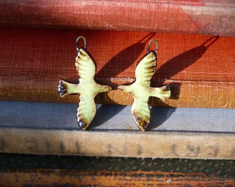 Handmade ceramic bird earring charms