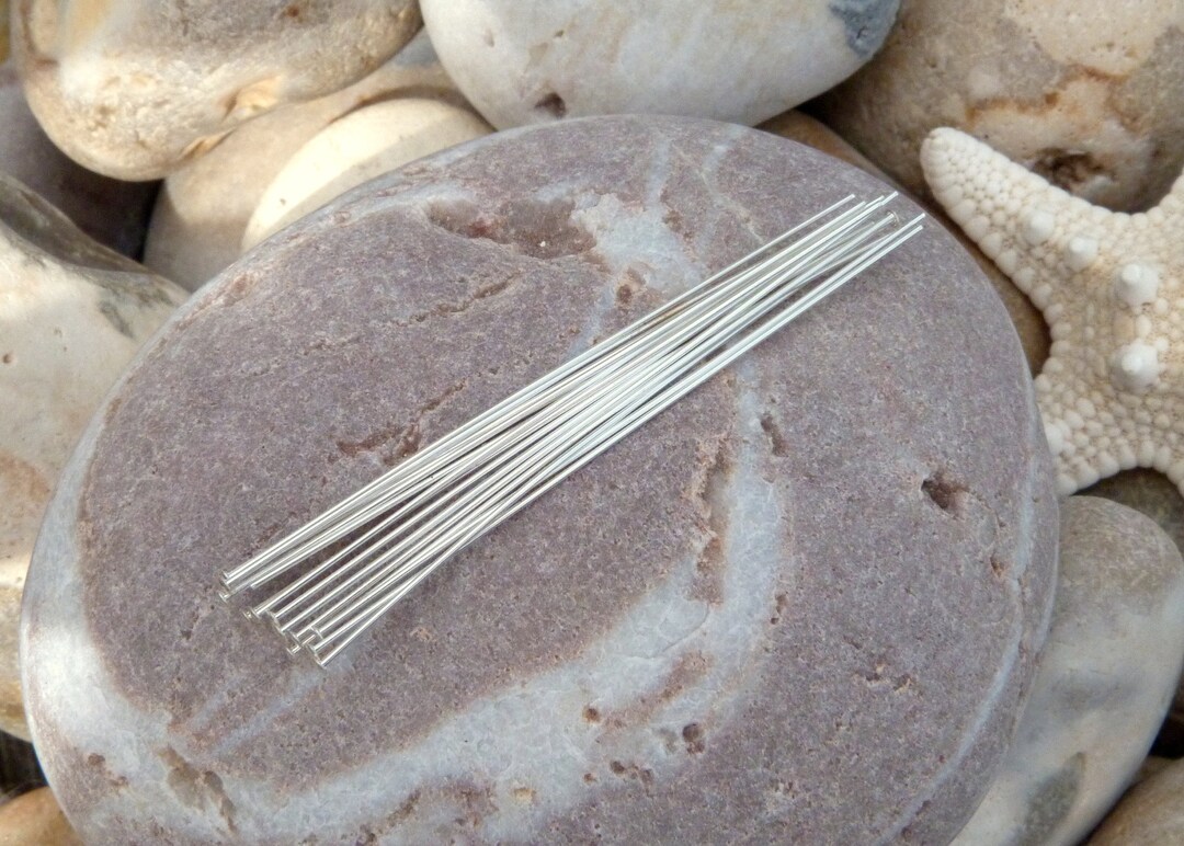 Sterling Silver 2 Inch Head Pins 0.5mm Wire 24 Gauge Wholesale - Etsy