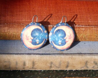 Handmade ceramic moon charms