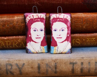 Handmade ceramic charms: Andy Warhol Queen Elizabeth II screen print