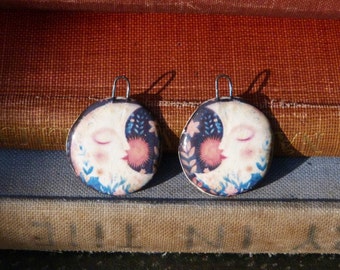 Handmade ceramic moon charms