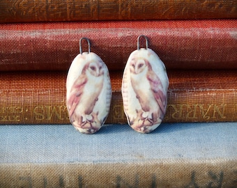 Handmade ceramic charms: owl