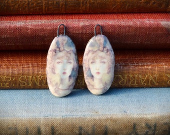 Handmade ceramic charms: Art deco beauty