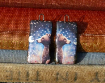 Handmade bear ceramic charms