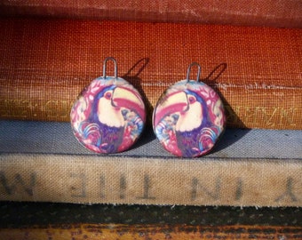 Handmade ceramic bird /toucan charms