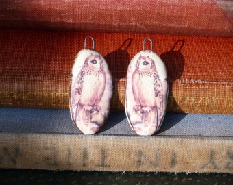 Handmade ceramic charms: owl