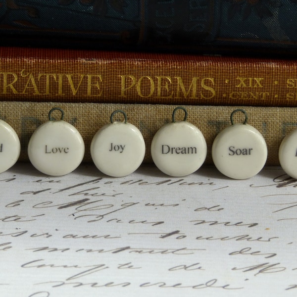 Handmade ceramic charm, Lovely, Joy, Soar, Unique, Fly, Happy, Love, wish