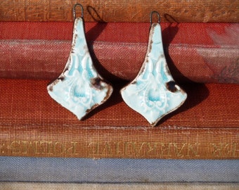 Pair of handmade ceramic chandelier charms