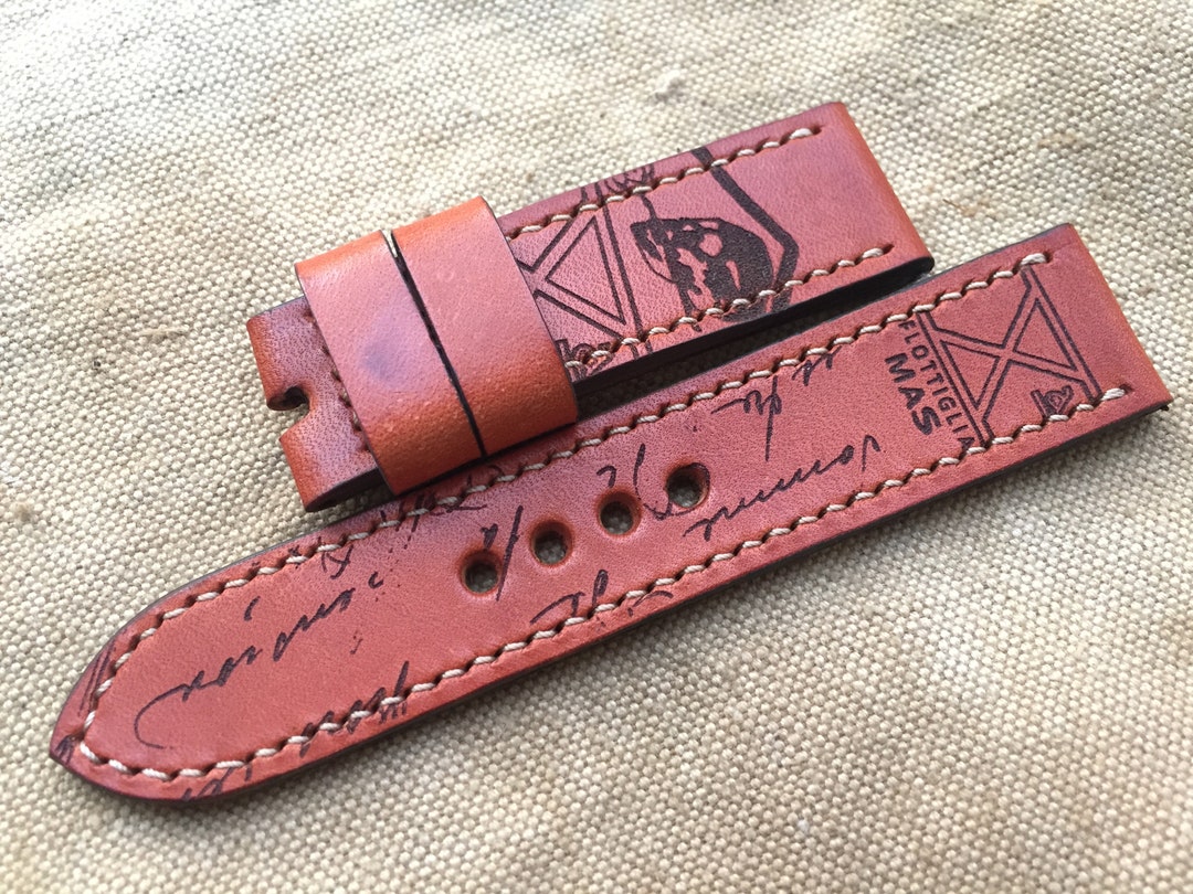 24mm Handmade Leather Watch Strap Army Xª Flottiglia MAS Etsy