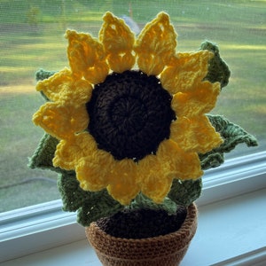 3D Crochet Potted Sunflower (Pattern ONLY)