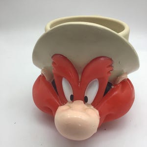 Vintage Disney Heavey Duty Plastic cup,Yosemite Sam, 3DMug,Character mug,Cartoon Character, Warner Brothers
