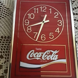 Reloj vintage de Coca-Cola, reloj de cristal, coleccionistas de pop, refrescos, colección de Coca-Cola, Quarts, reloj de Coca-Cola a batería, recuerdos de Coca-Cola