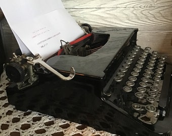 Vintage Black Glossy Corona Standard Typewriter,smith-corona