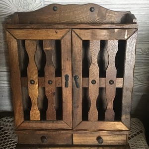 Wooden Spice Rack,MCM Spice holder, Wooden Jewellery box,Vintage 2 Tiered Storage container