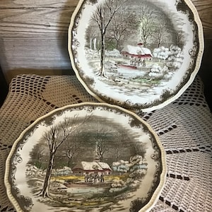 Shakespeare Sonnet Dinner plates,SET OF 3,Anne Hathaways Cottage,Vintage Transferware, Winter XCVII,English Ironstone,#2815