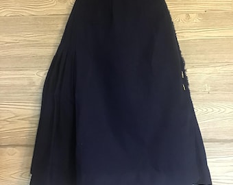 Wollen rok met Schotse ruit, donkerblauw, Highland Dancing, rok van zuivere wol, plissérok met Schotse ruit, kilt, Carols Creations