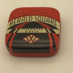 Herald Square Typewriter Ribbon tin, vintage typewriter,FW Woolworth Co.