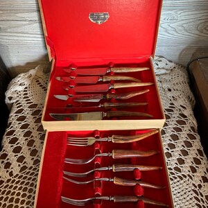 Vintage Anter Handle Flatware set, Stainless Steel, Stag Handles,Sheffield England