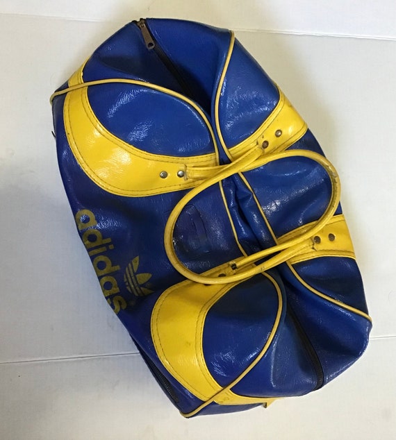 Vintage Adidas Gym Bag,1980s Dufflebag, Vinyl Gym bag Gem