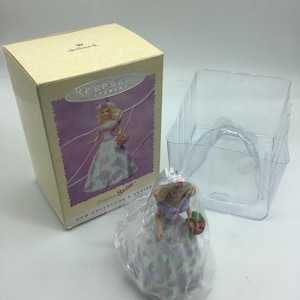 Barbie Hallmark Keepsake Ornament, 1992, Springtime Barbie New Collectors Series,Christmas Tree Ornament